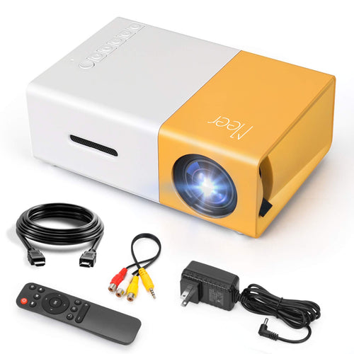 Mini Proyector, Meer Proyector de Video LCD LED Pico Portátil a Todo Color para Regalo de Niños, Película de Video TV, Juego de Fiesta, Entretenimiento al Aire Libre con Interfaces HDMI USB AV