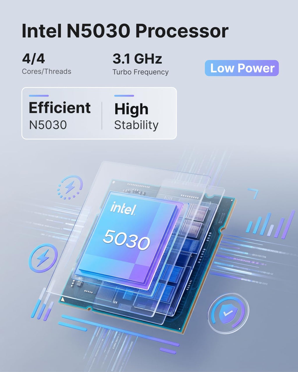 KAMRUI AK1PLUS - Mini computadora de escritorio, Intel N5030 (hasta 3.1 GHz), 12 GB de RAM 256 GB SSD, Mini computadora de escritorio 4K dual, compatible con expansión SSD de 2.5 pulgadas, WiFi